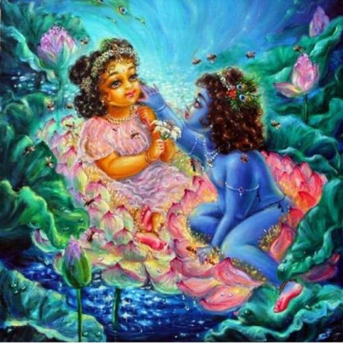 KrishnastoryKrishnacrossingwalltogettoRadharani