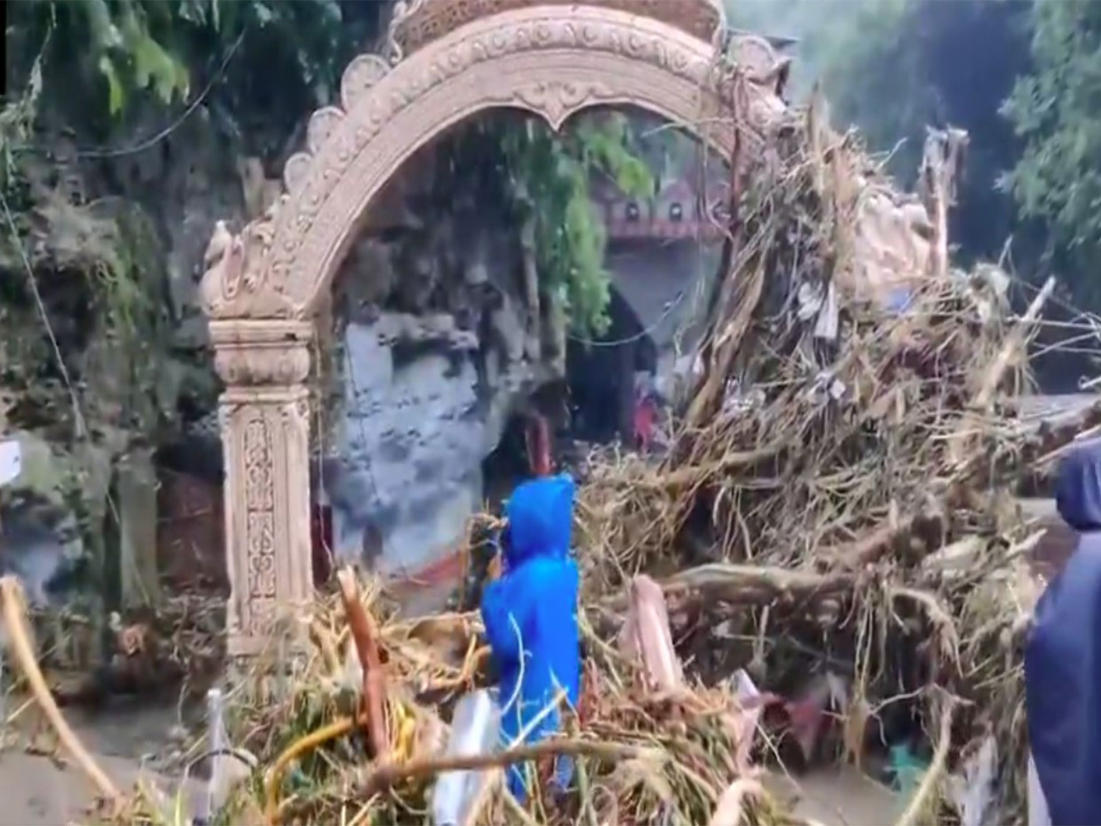 Tamsa river in full spate as heavy rainfall lashes Dehradun. (Photo/ANI)