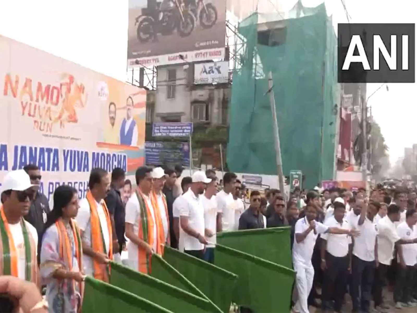 Tripura CM Manik Saha flags off 'Namo Yuva Run' in Agartala (Photo/ANI)